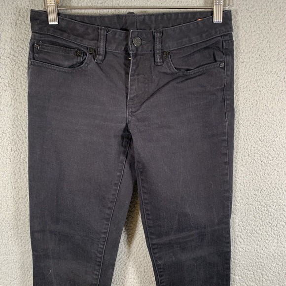 TORY BURCH Super Skinny Jeans Womens 27 Black Denim Cotton Stretch Low Rise - Picture 2 of 10